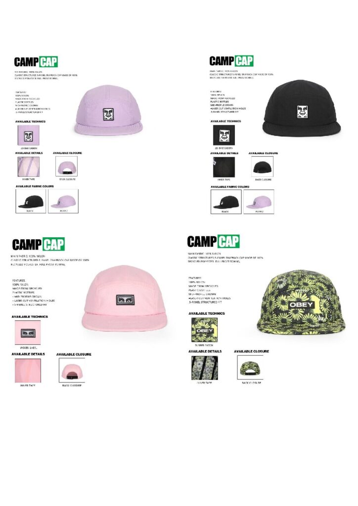 Camping Caps Catalog