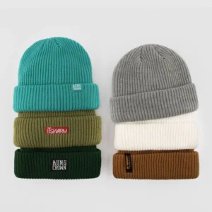 Women’s Autumn Winter Acrylic Knit Rhinestone Soft Fleece Lining Pom Pom Beanie